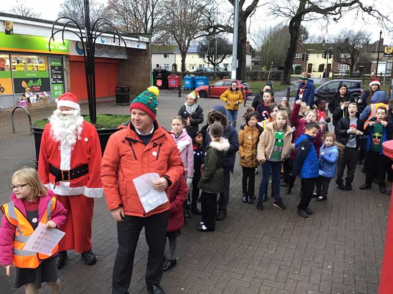 Father Christmas Joins Walk to School.