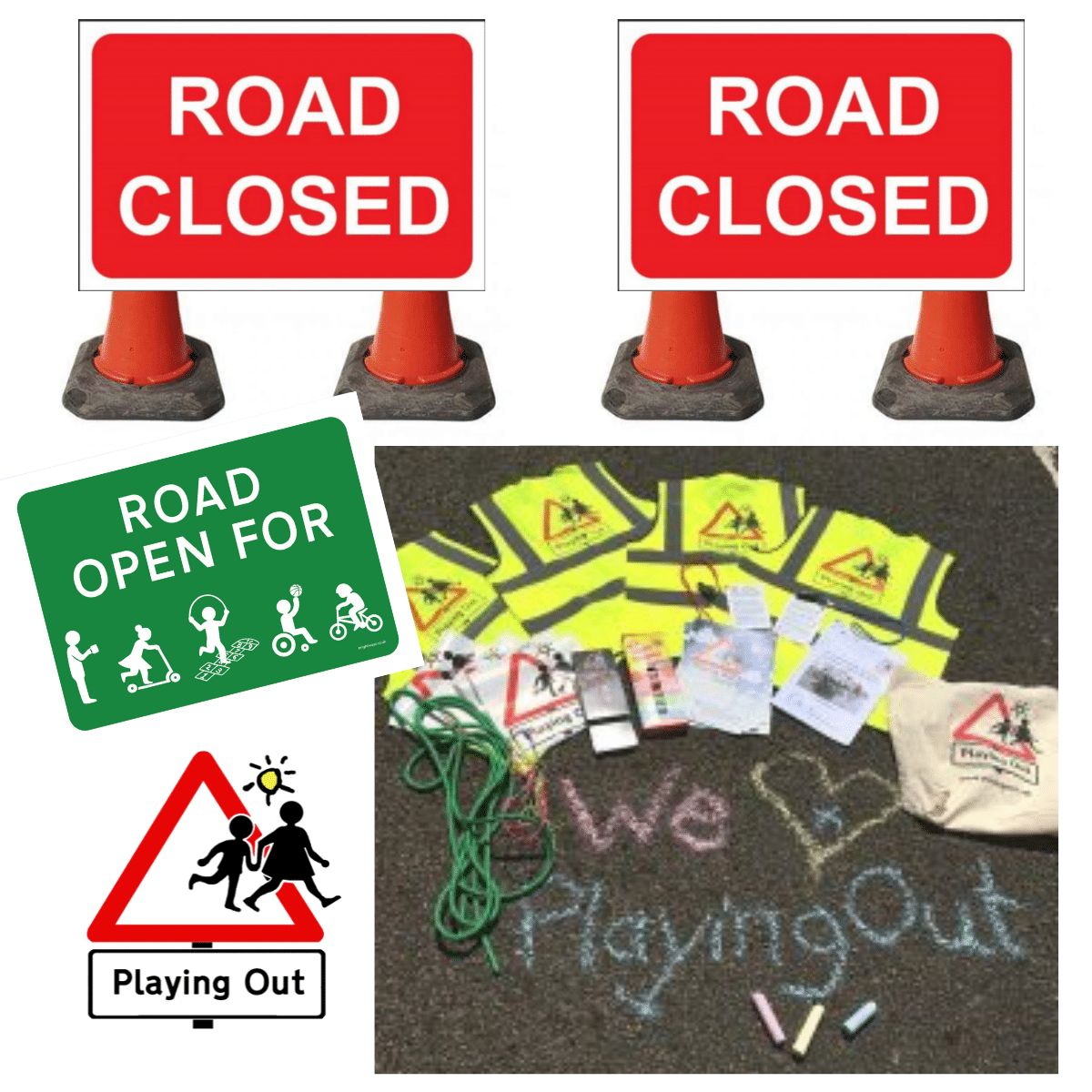 Play Street Pack with Cone Signs