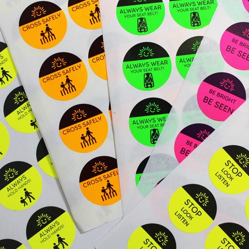 Road Safety Circle Stickers