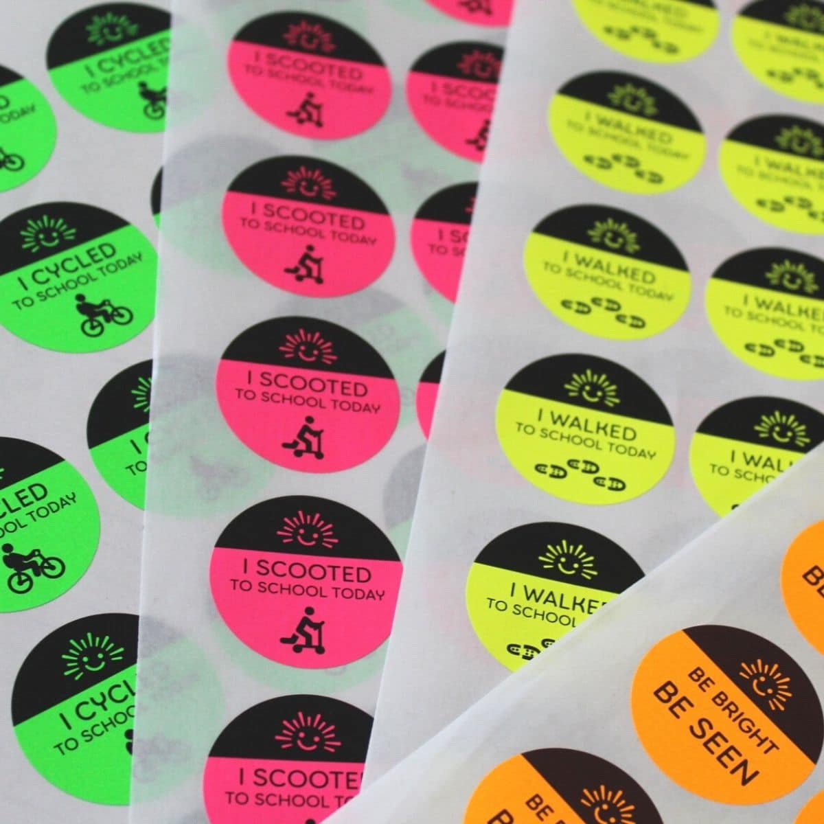Active Travel Circle Stickers.